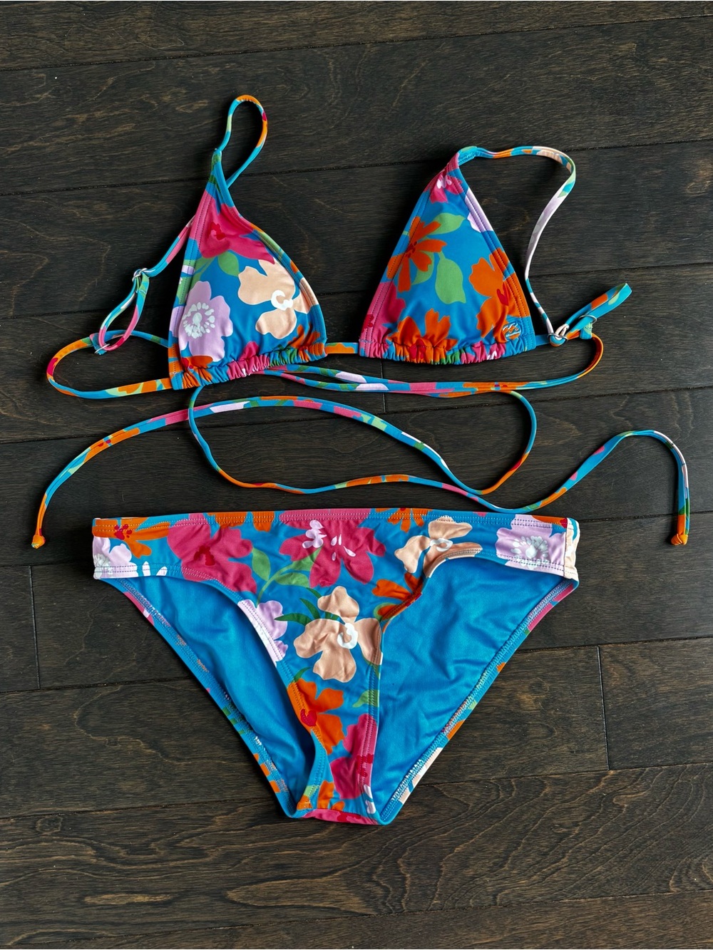 Billabong summer field Blue Floral Tie Bikini